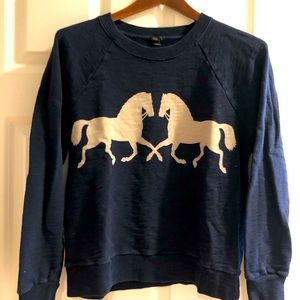 J crew size m adult equestrian horse sweatshirt